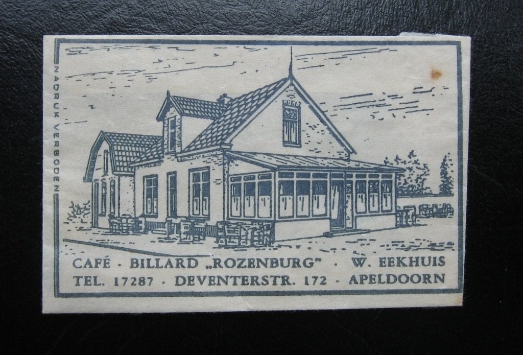 5458 Apeldoorn - Cafe Billard Rozenburg, Verzenden, Nederland