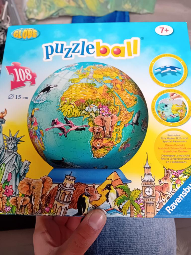 Ravensburger Puzzleball Wereldbol 108 stukjes, Ophalen of Verzenden, Minder dan 500 stukjes, Gebruikt, Rubik's of 3D-puzzel