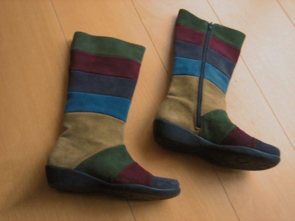 Prachtige multicolor suede laarsjes JOHANNES W 36 snazzeys, Overige kleuren, Verzenden, Lage of Enkellaarzen, Nieuw