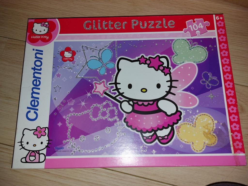 Hello Kitty glitter puzzel Clementoni 104 stukjes, Ophalen, Meer dan 50 stukjes, Zo goed als nieuw
