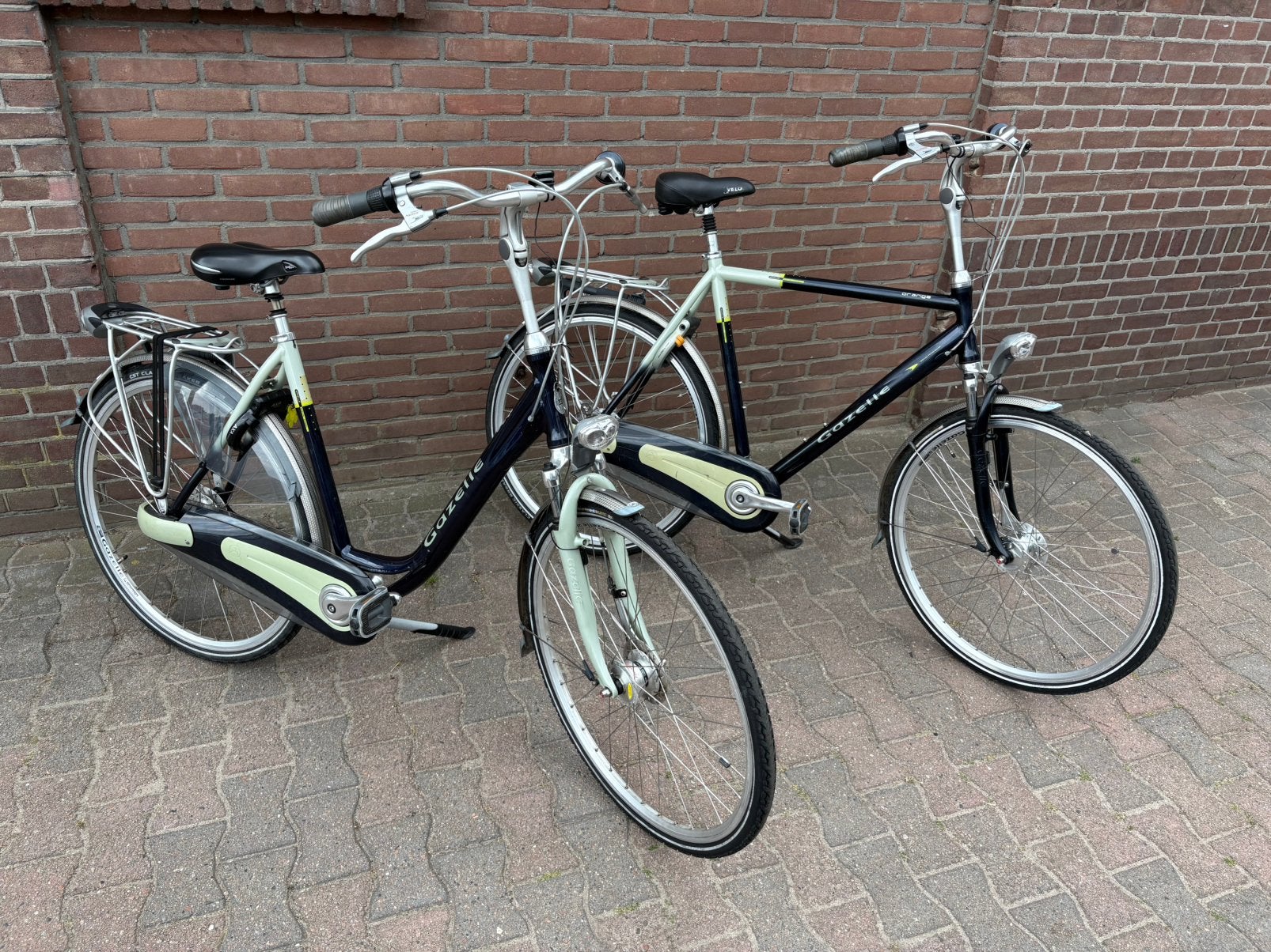 Te koop mooie set Gazelle Orange herenfiets en damesfiets, Ophalen, Gebruikt, Versnellingen, 57 tot 61 cm