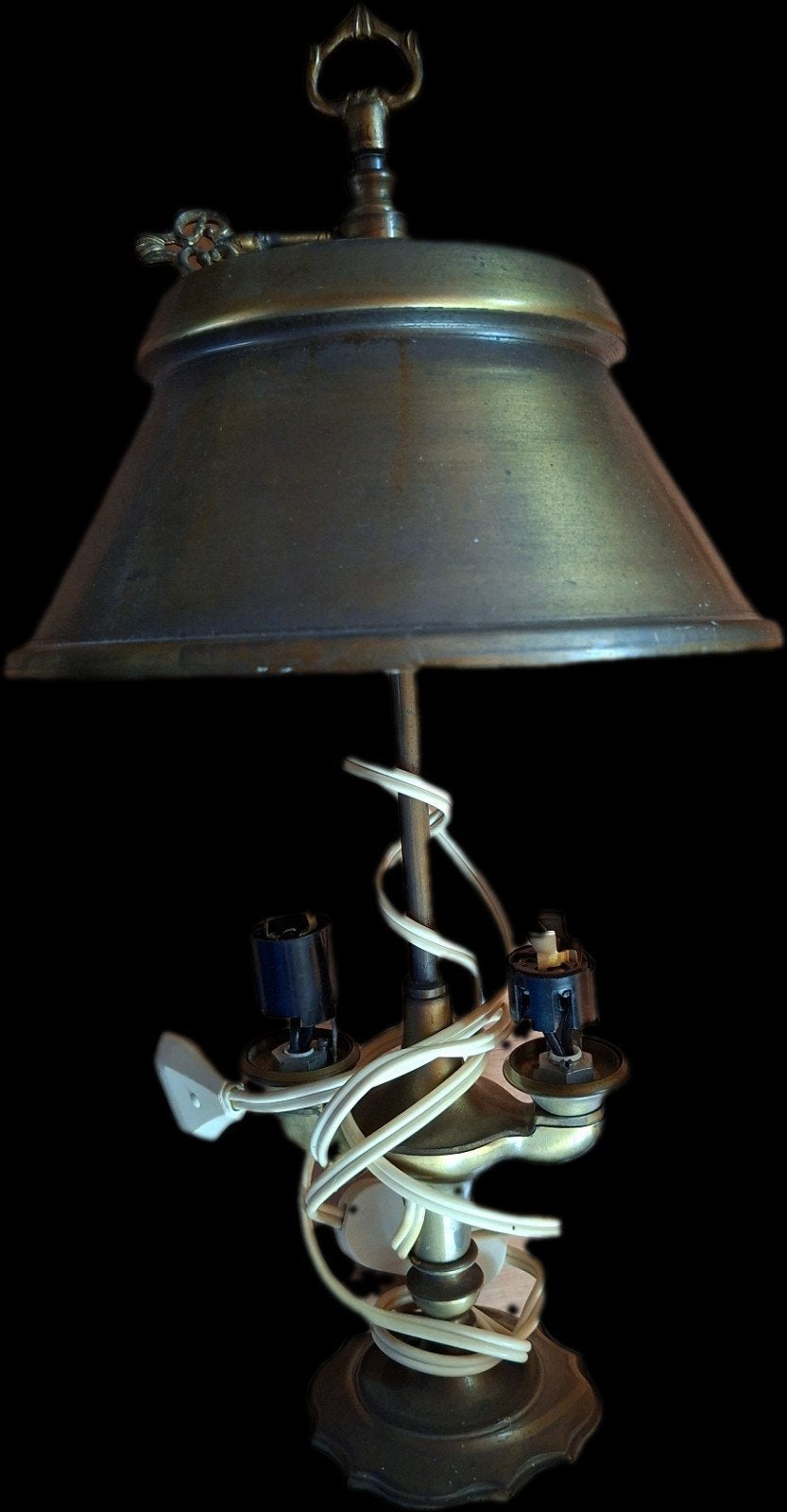 Antieke bronzen lamp met 2 lichtpunten, Ophalen