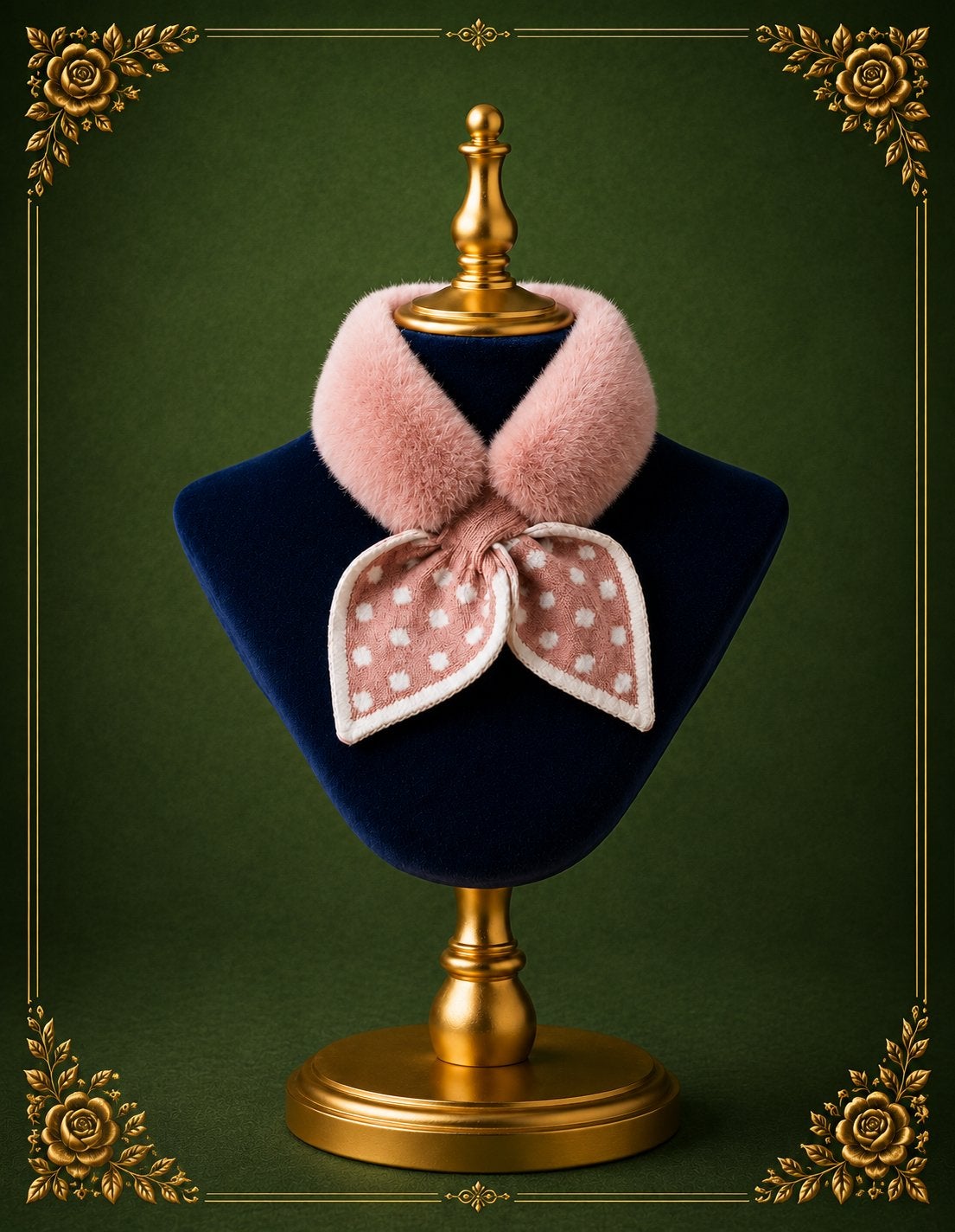 Roze bontkraag met stippen - Elegant en warm, Ophalen of Verzenden, Nieuw, Maat 38/40 (M), Sjaal