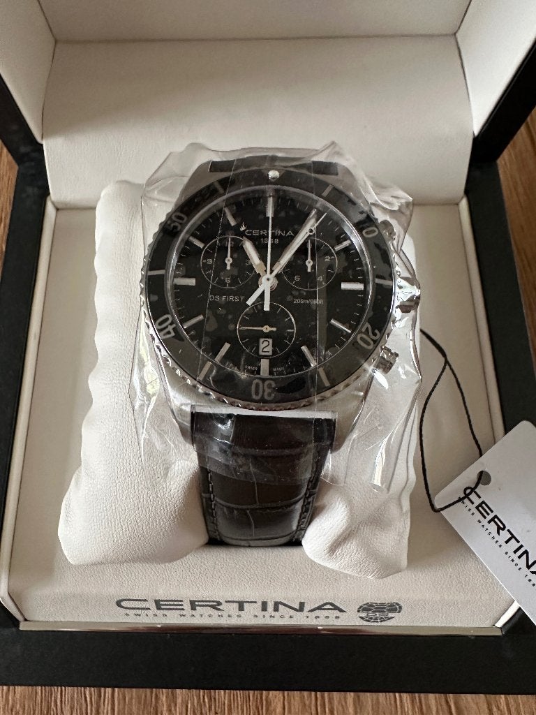 NIEUW! Certina DS First Ceramic Chronograph Leather, Sieraden, Tassen en Uiterlijk, Horloges | Heren, Overige merken, Leer, Staal
