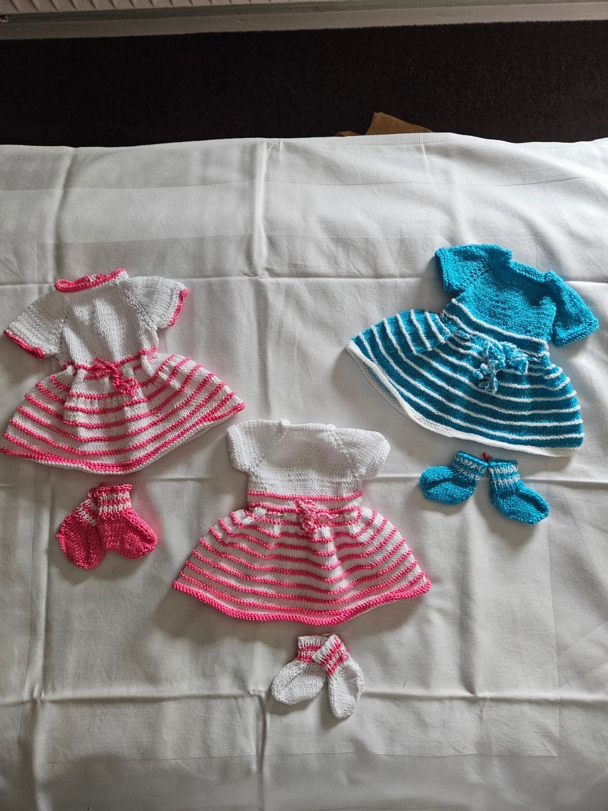 poppenjurkjes blauw/wit of wit/rose voor babyborn 43 cm, Diversen, Ophalen of Verzenden