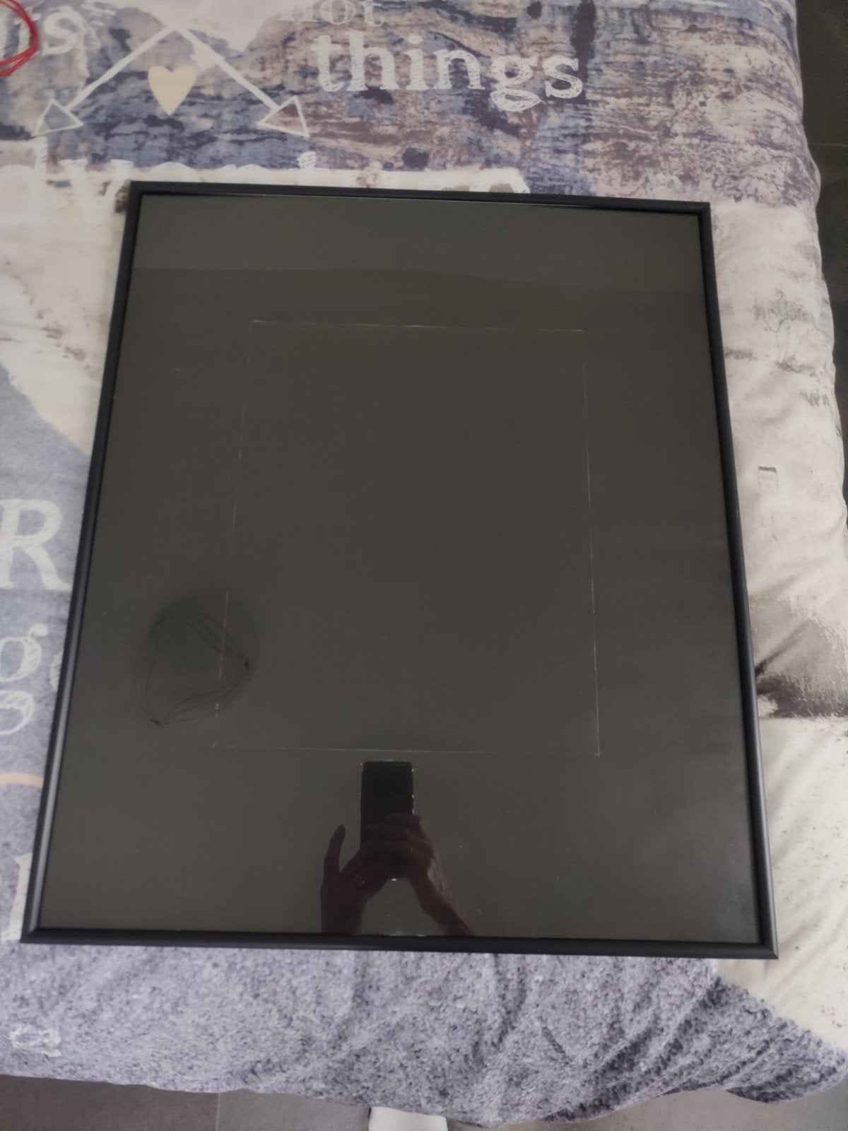 Zwarte fotolijst 50x60 cm, Overige materialen, Gebruikt, 50 tot 75 cm, Ophalen of Verzenden