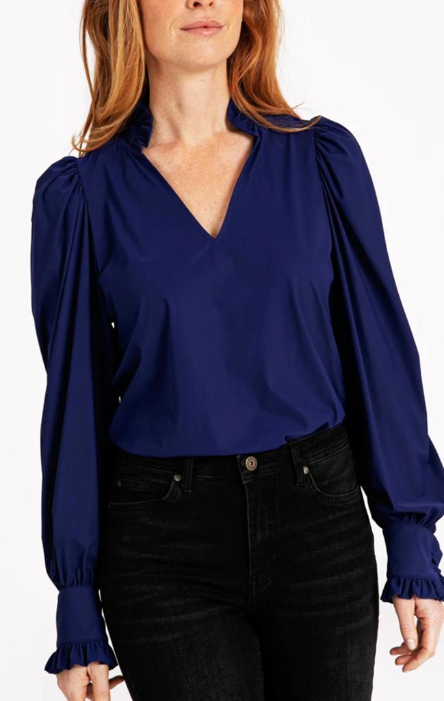 Studio anneloes rosella blouse xxl ink blue travelstof, Blauw, Maat 46/48 (XL) of groter, Ophalen of Verzenden, Zo goed als nieuw