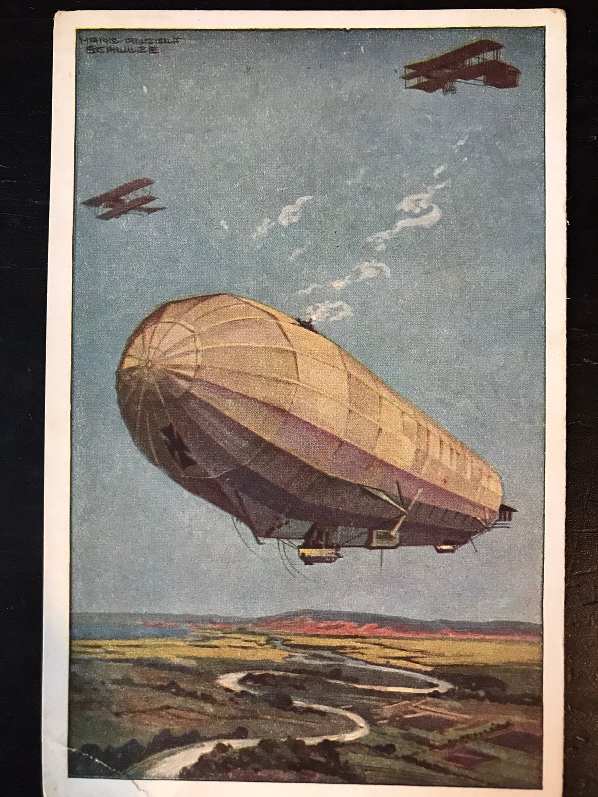 Duitsland WO1 postkaart Zeppelin, Ophalen of Verzenden, Overige soorten, Duitsland, Foto of Poster
