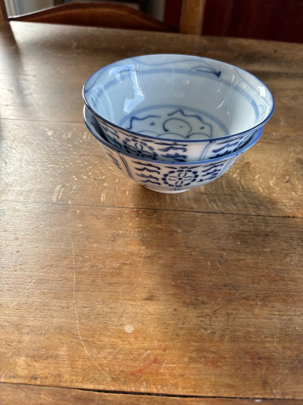 Set van 2 Chinese kommetjes - Blauw-wit porselein, Ophalen of Verzenden
