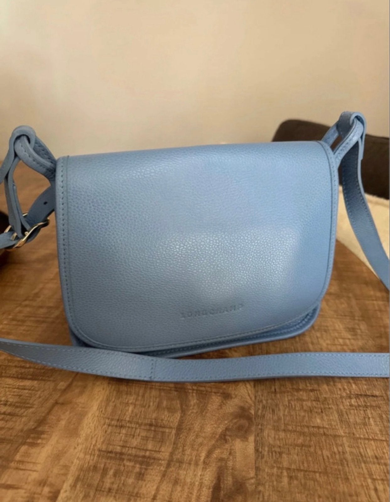 Longchamp Schoudertasje - Lichtblauw, Ophalen of Verzenden, Nieuw, Blauw, Schoudertasje