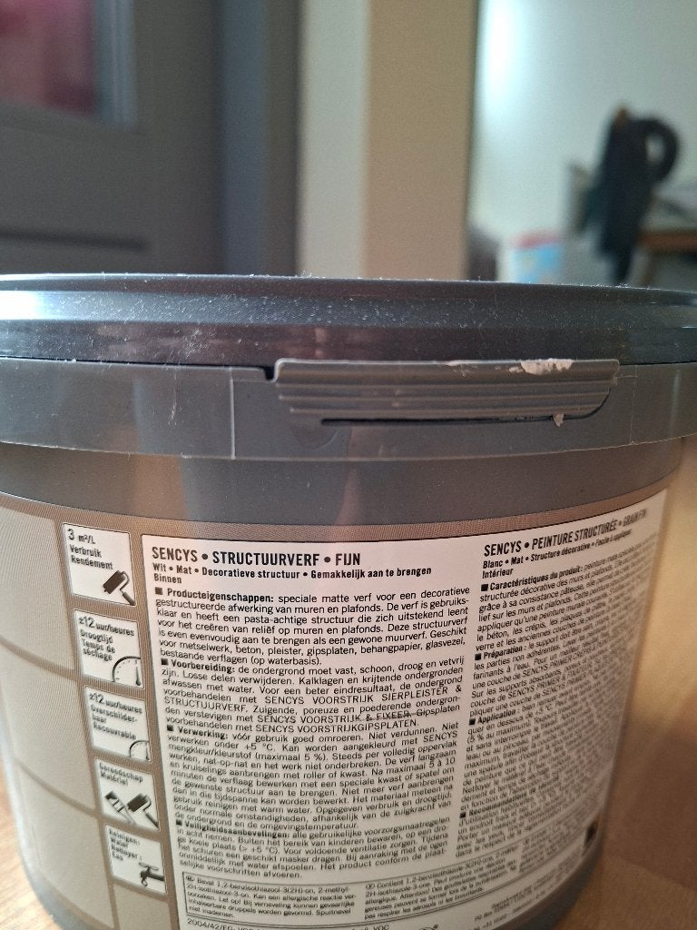 structuur verf basis wit 2.5L, Ophalen, Zo goed als nieuw, Wit