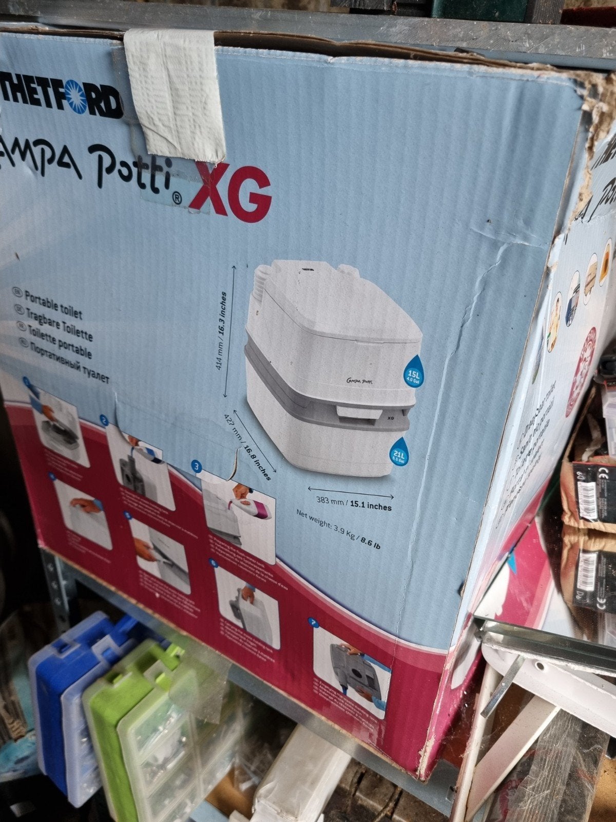 Thetford Porta Potti XG draagbaar toilet + vloeistof, Ophalen of Verzenden, Zo goed als nieuw