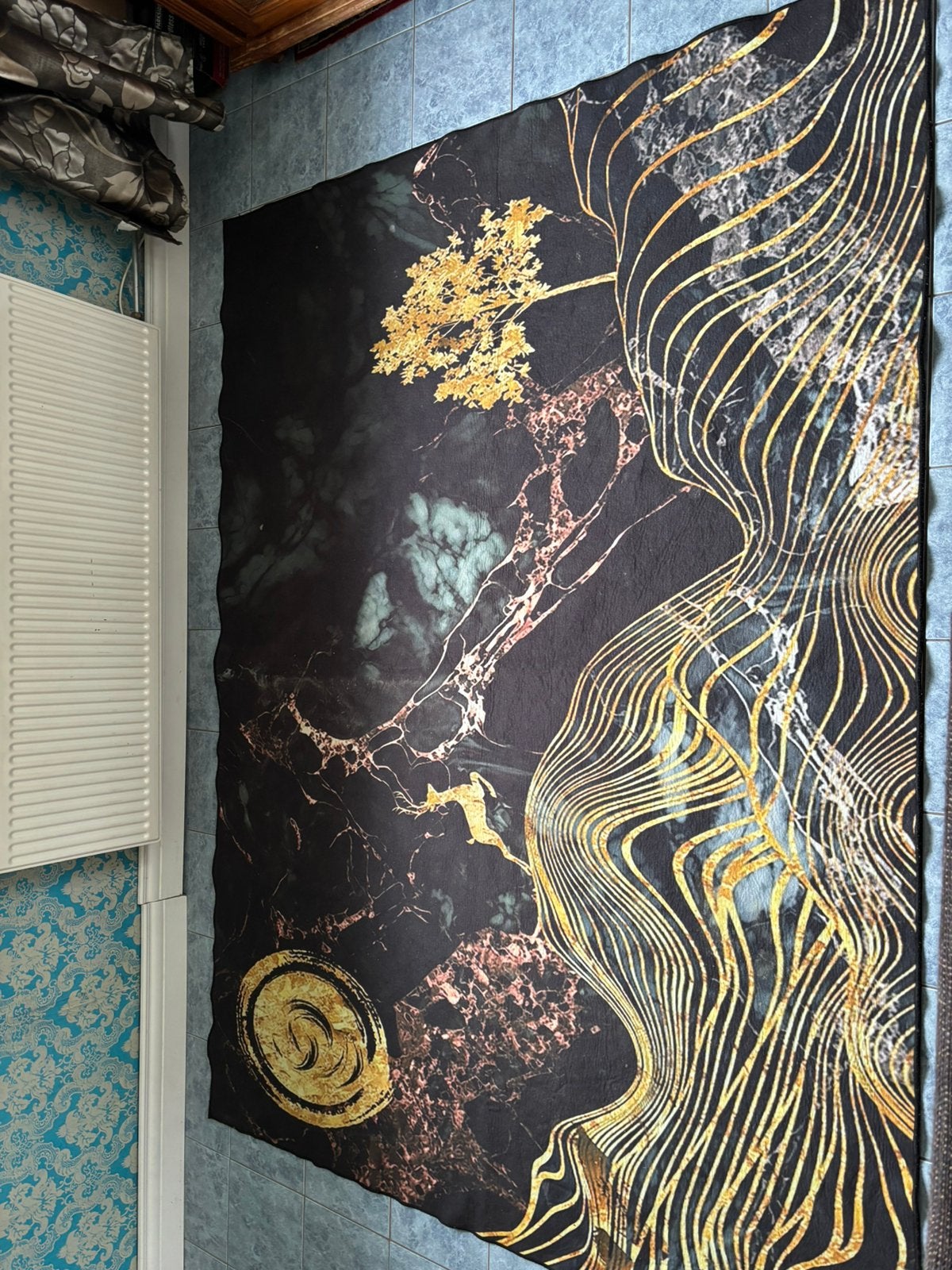 Vloerkleed sierkleed ku aan wand hangen overkapping nu 40 e, Goud, 150 tot 200 cm, 200 cm of meer, Ophalen of Verzenden