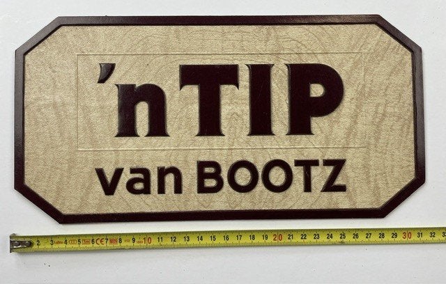 reclame schildje N' Tip van Bootz jaren 1930, Ophalen of Verzenden, Gebruikt, Reclamebord