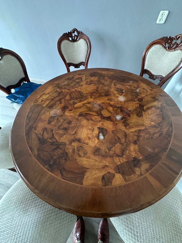 biedermeier tafel met stoelen, Antiek en Kunst, Antiek | Meubels | Tafels, Ophalen