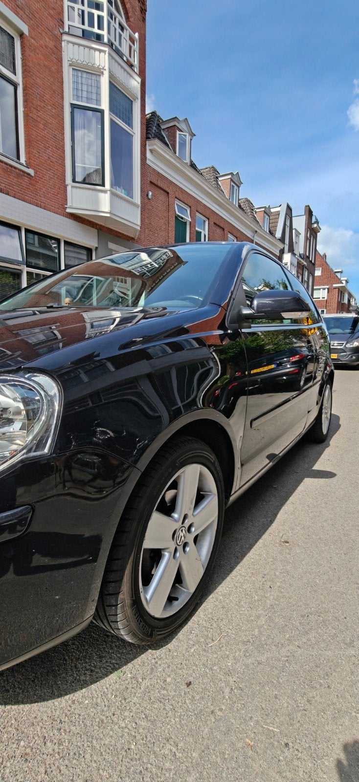 Volkswagen Polo 1.4 16V 59KW 2008 Zwart, Auto's, Voorwielaandrijving, 40 €/maand, 4 cilinders, Zwart