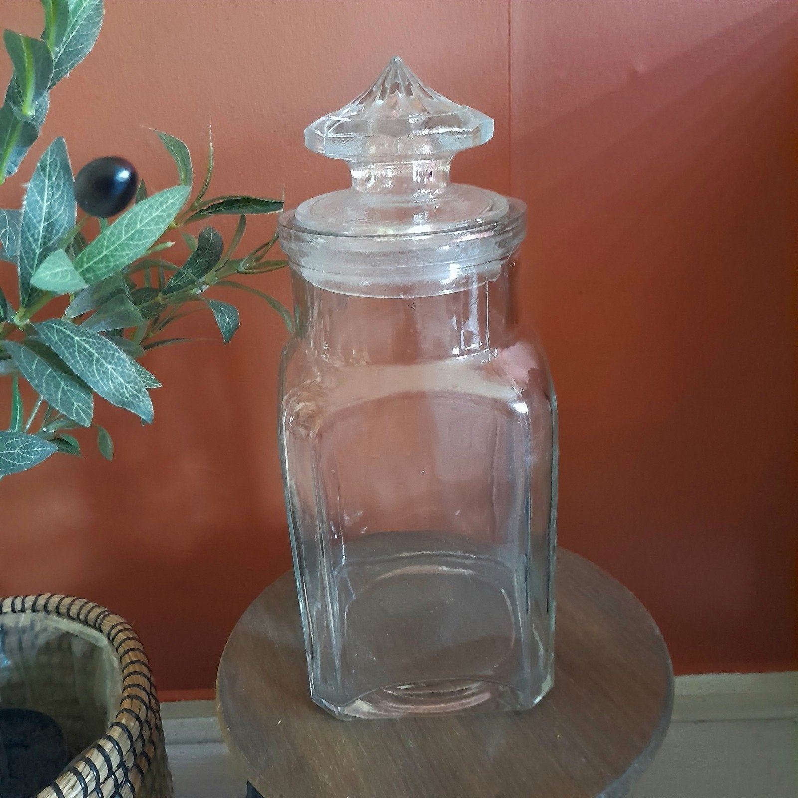 Oude nostalgische glazen snoeppot voorraadpot NR 2, Ophalen of Verzenden