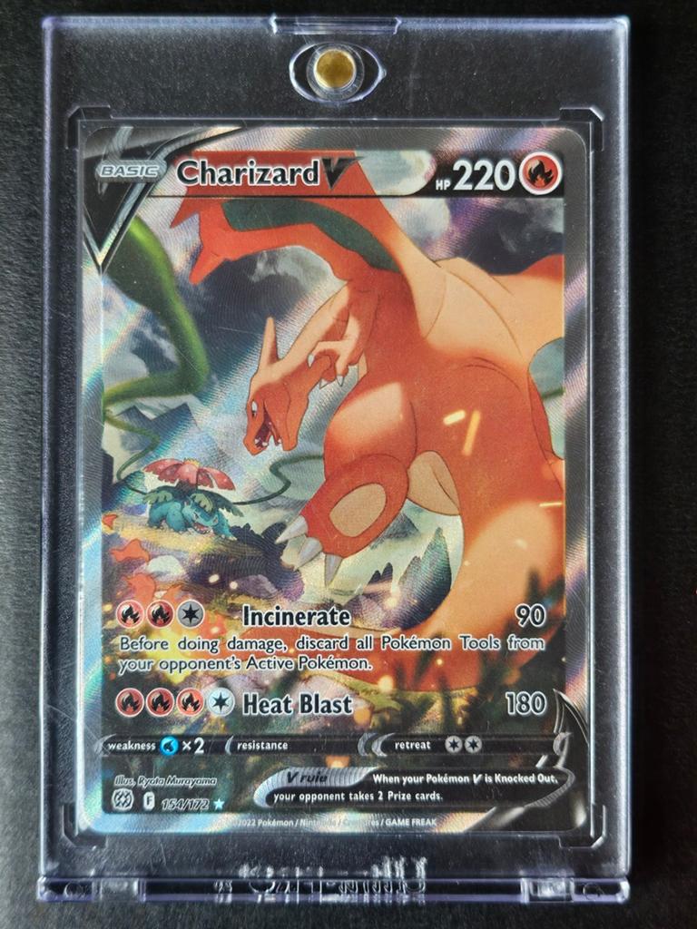 Charizard V kaart (nummer 154/172) - VANDAAG gelijk ophalen., Ophalen of Verzenden, Zo goed als nieuw, Losse kaart