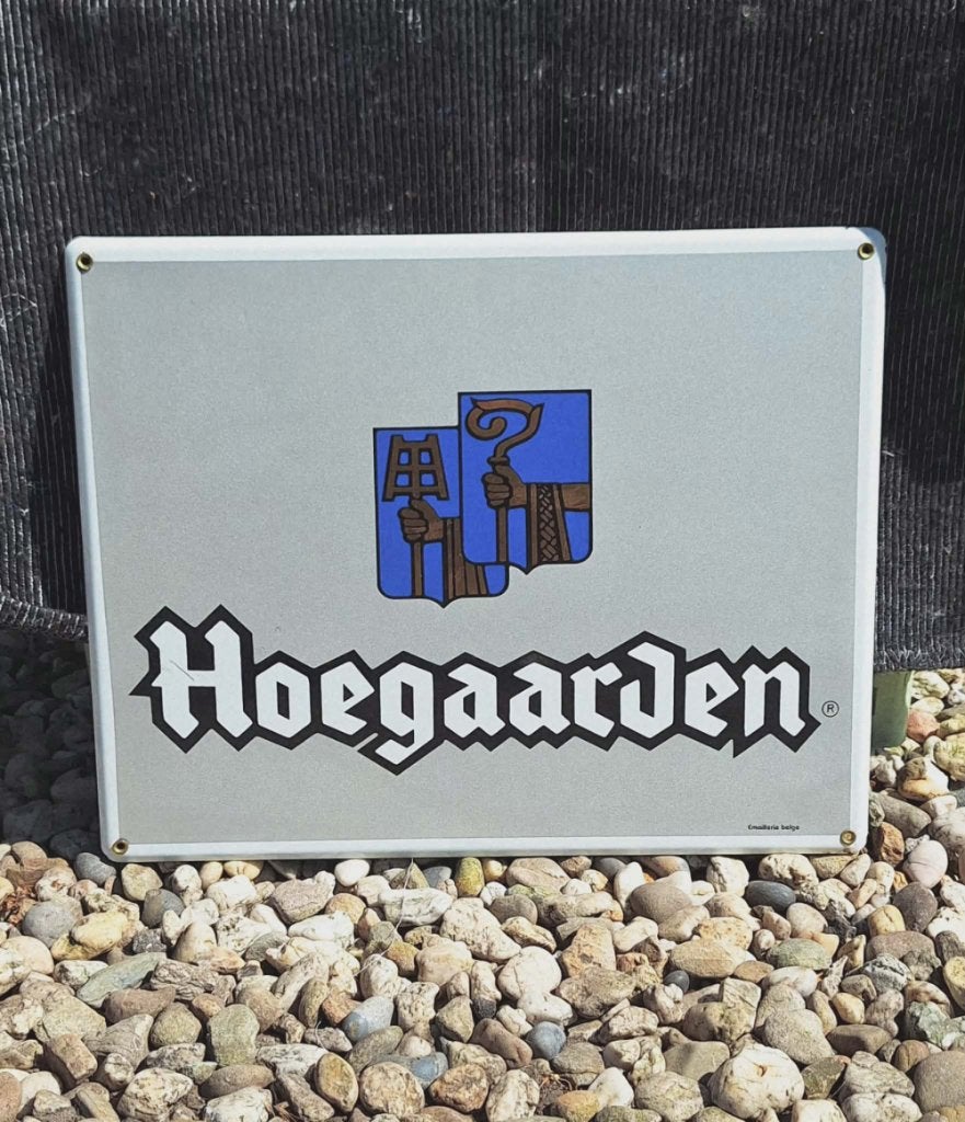 Hoegaarden emaille bier reclamebord, Emaillerie Belge., Verzamelen, Reclamebord, Gebruikt, ., Ophalen of Verzenden
