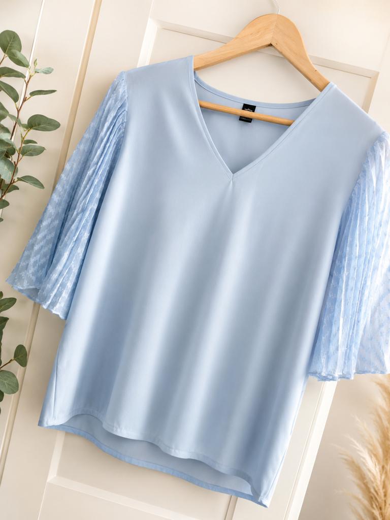 Super leuke blouse mt L, Blauw, Maat 42/44 (L), Ophalen of Verzenden, Zo goed als nieuw