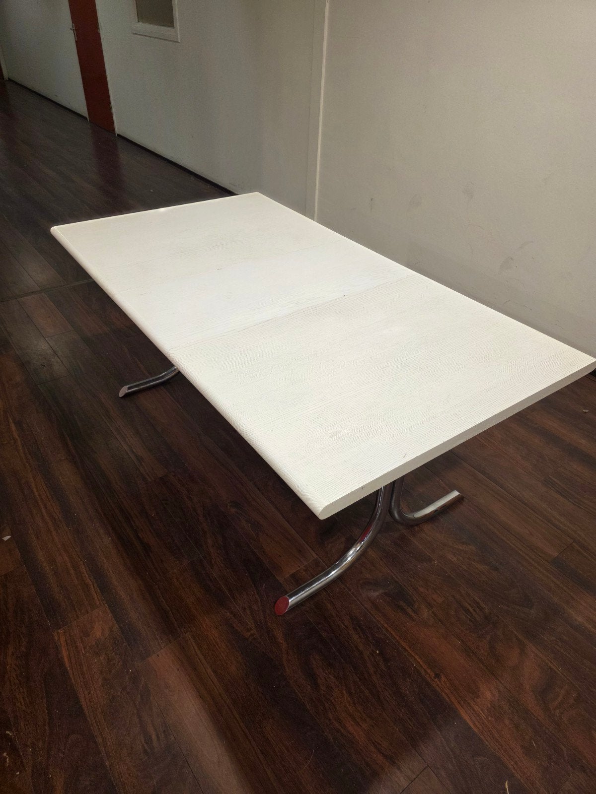 vintage uitschuifbare eettafel, Ophalen, Gebruikt, 100 tot 150 cm, Overige materialen