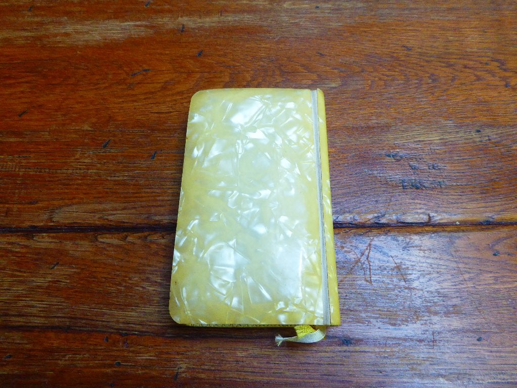 Antiek kerkboekje met celluloid kaft, Antiek en Kunst, Ophalen of Verzenden