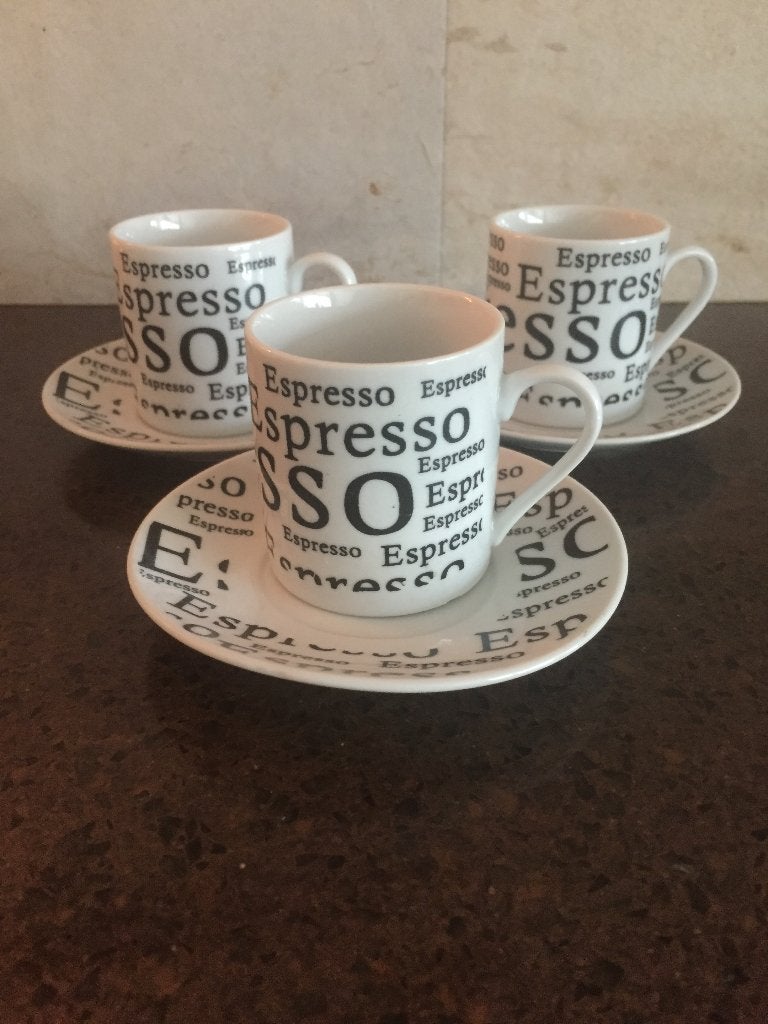 3 Espresso kop en schotels, Ophalen