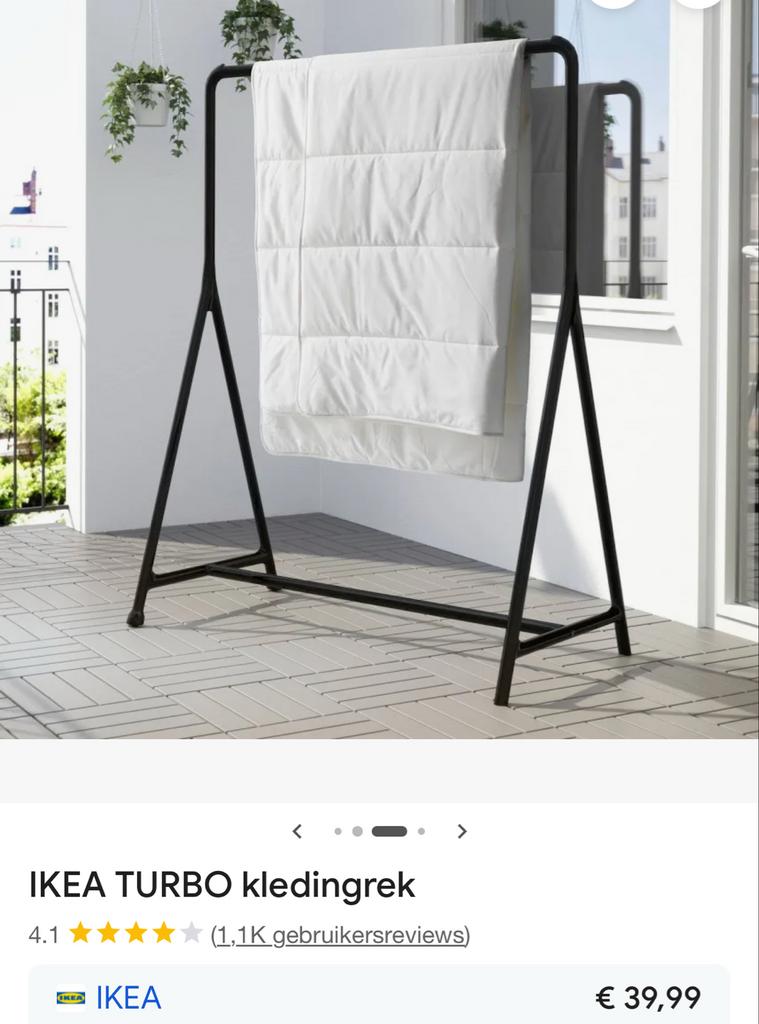 IKEA TURBO kledingrek - Zwart, stijlvol, als nieuw, Ophalen of Verzenden, Zo goed als nieuw