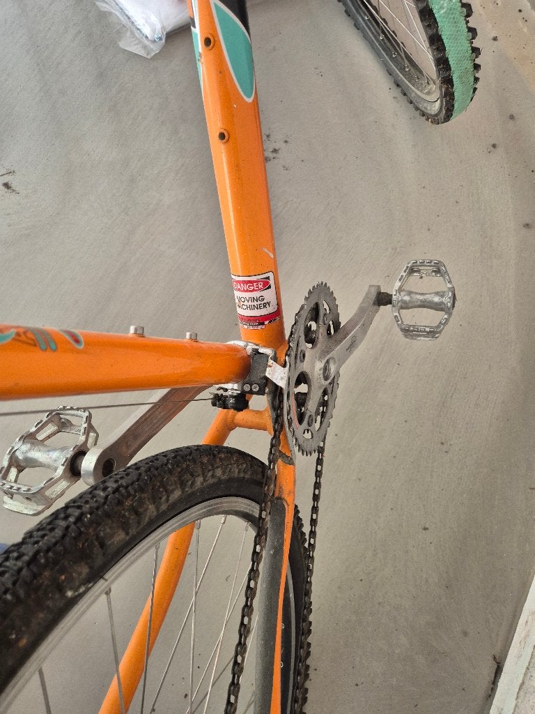 B1 Oranje mountainbike met vering - Gebruikt, Fietsen en Brommers, Fietsen | Mountainbikes en ATB, Gebruikt, Hardtail, 53 tot 57 cm