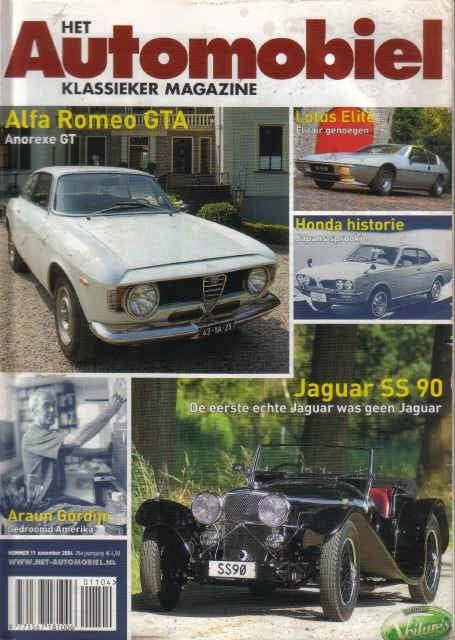 Automobiel 11 2004 : Lotus Elite - Jaguar SS - Alfa GTA GTV, Ophalen of Verzenden, Gelezen, Algemeen