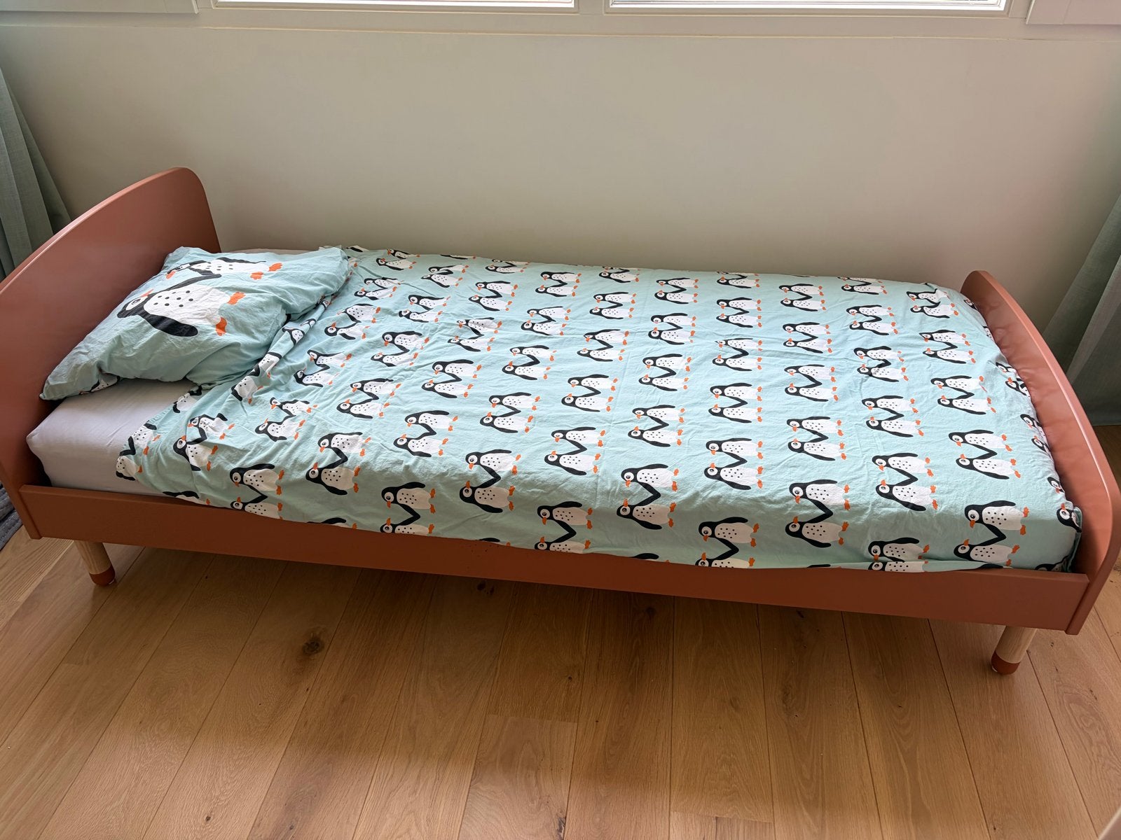 Flexa Dots eenpersoons kinderbed met IKEA matras, Ophalen, 90 cm, Eenpersoons, Bruin