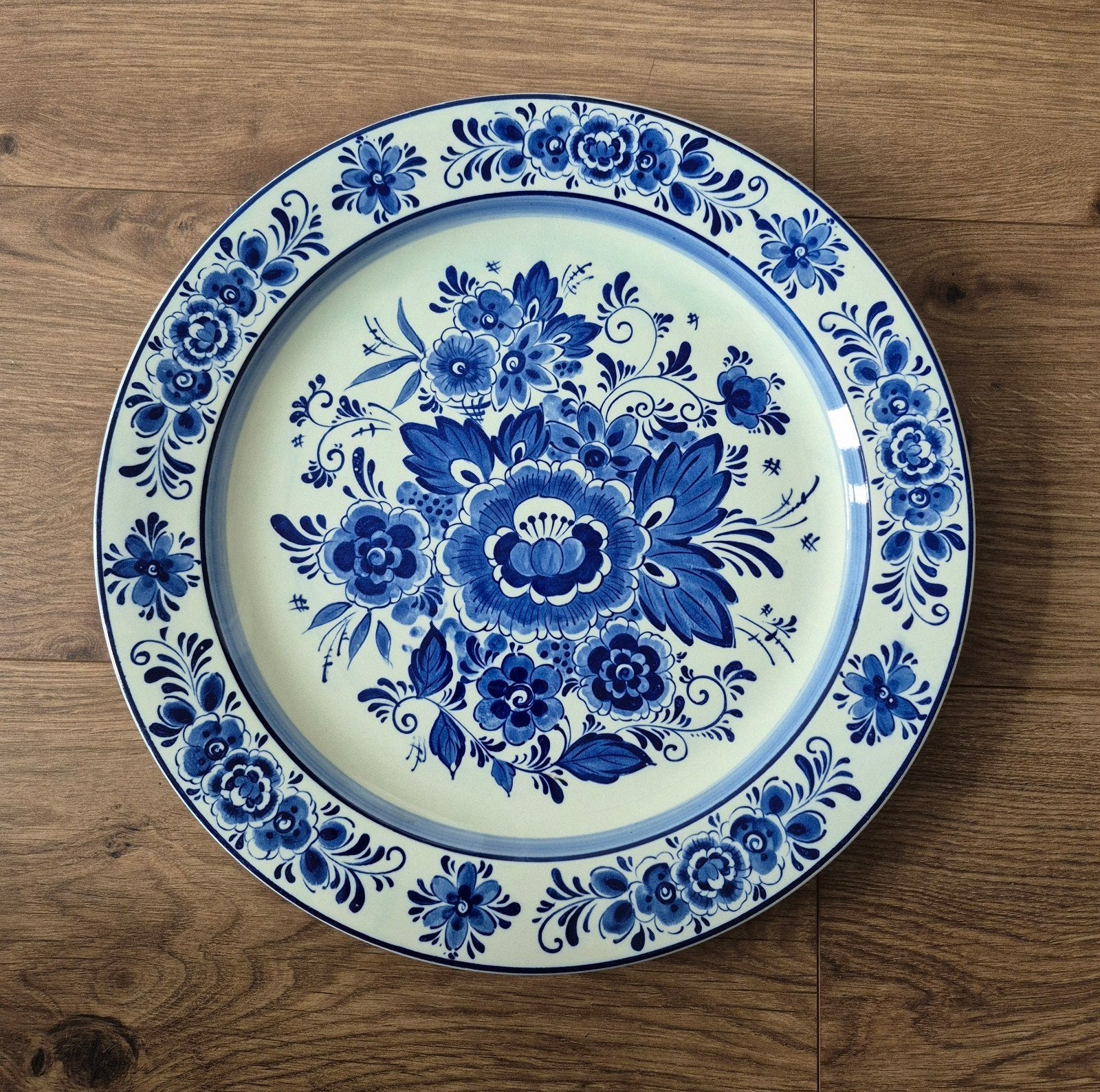 groot delftsblauw bord doorsnede 36 cm, Antiek en Kunst, Antiek | Wandborden en Tegels, Ophalen