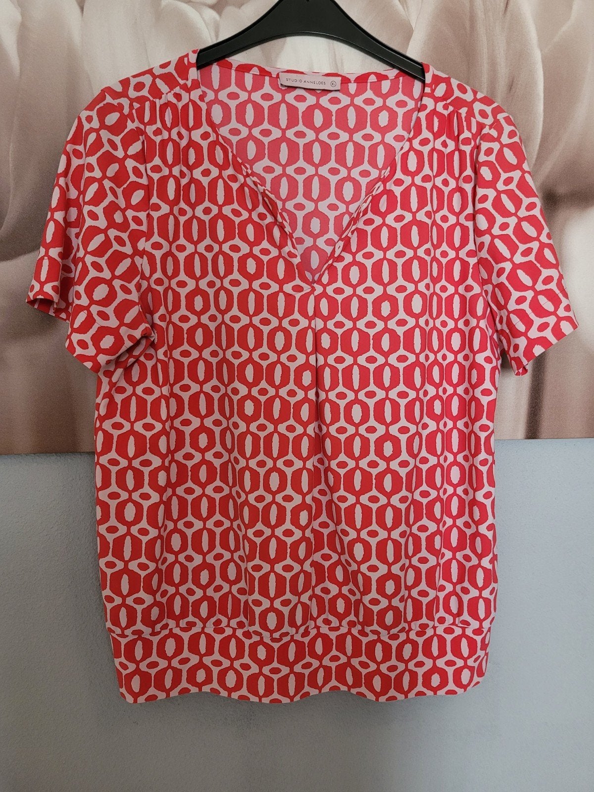 Studio Anneloes blouse rood/wit XL, Maat 46/48 (XL) of groter, Ophalen of Verzenden, Zo goed als nieuw, Lange mouw