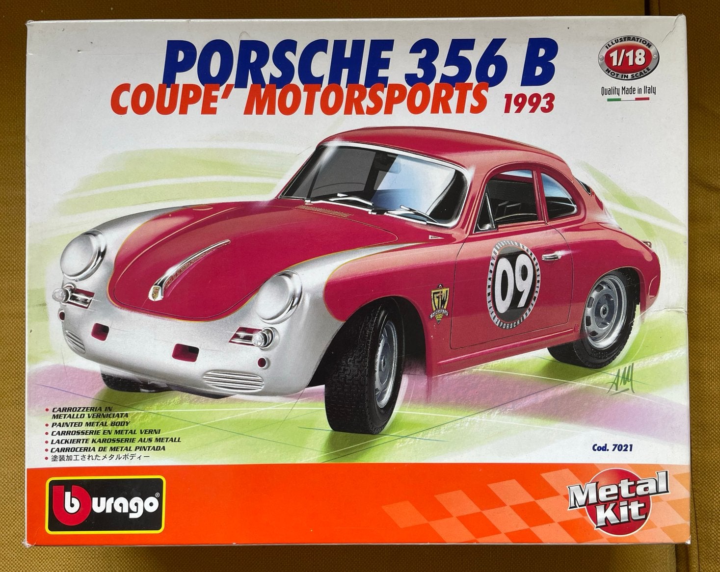 Bburago 1:18 kit Porsche 356 B Coupé Motorsports, 1:32 tot 1:50, Ophalen of Verzenden, Zo goed als nieuw, Italeri