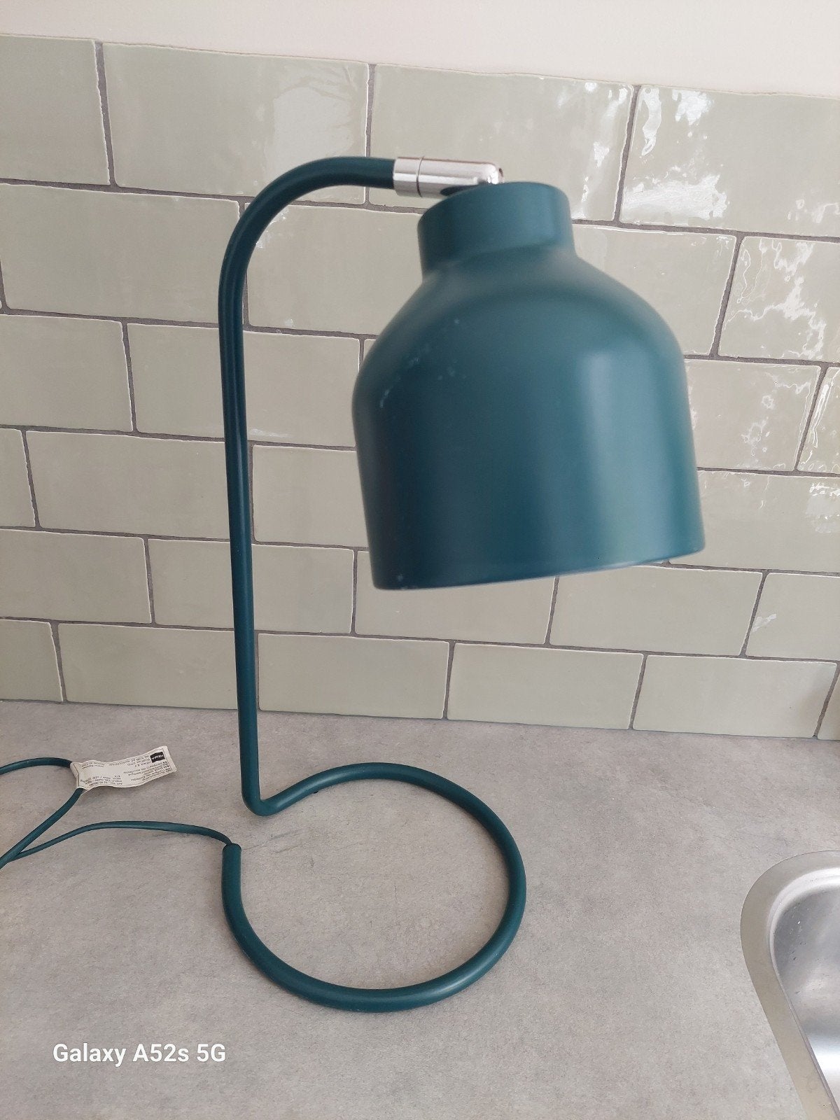 HEMA Bureaulamp Groen - 42 cm hoog, Ophalen, Gebruikt, Metaal, Modern