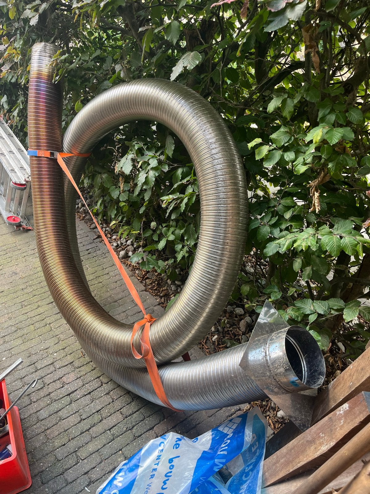 Flexibele dubbelwandige RVS Afvoerbuis - Ø150mm, 6 meter, Ophalen, Gebruikt, Afzuiger