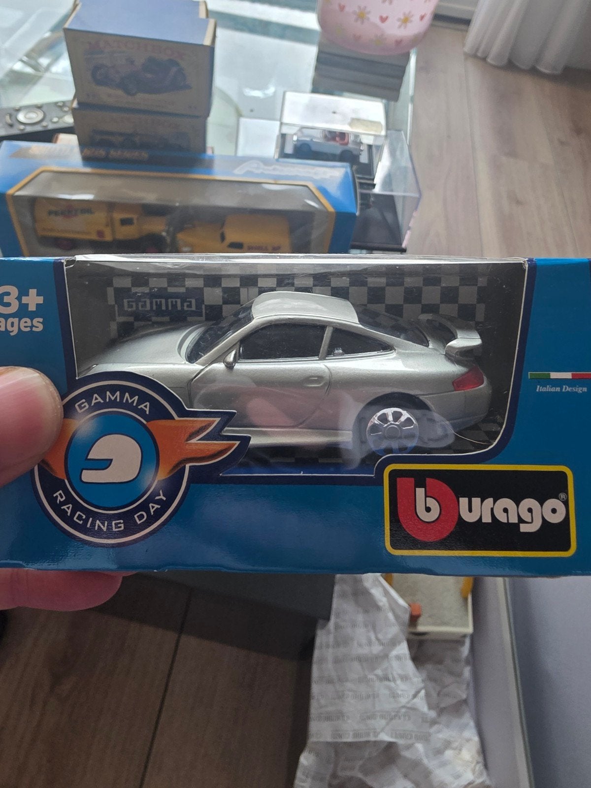 Burago Gamma Racing Day Porsche modelauto, Ophalen of Verzenden