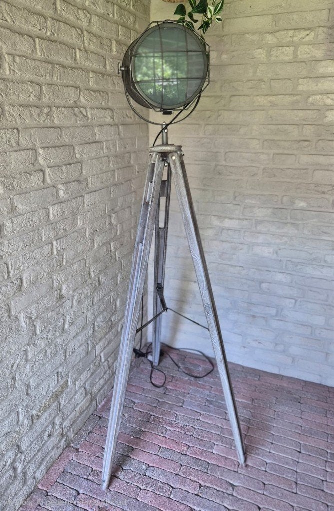 staande lamp, Huis en Inrichting, Lampen | Vloerlampen, Ophalen, E27 (groot), Zo goed als nieuw, Glas