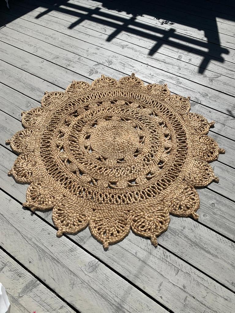 Prachtig rond sisal kleed diameter 1.15m, Ophalen, 100 tot 150 cm, Bruin, Rond
