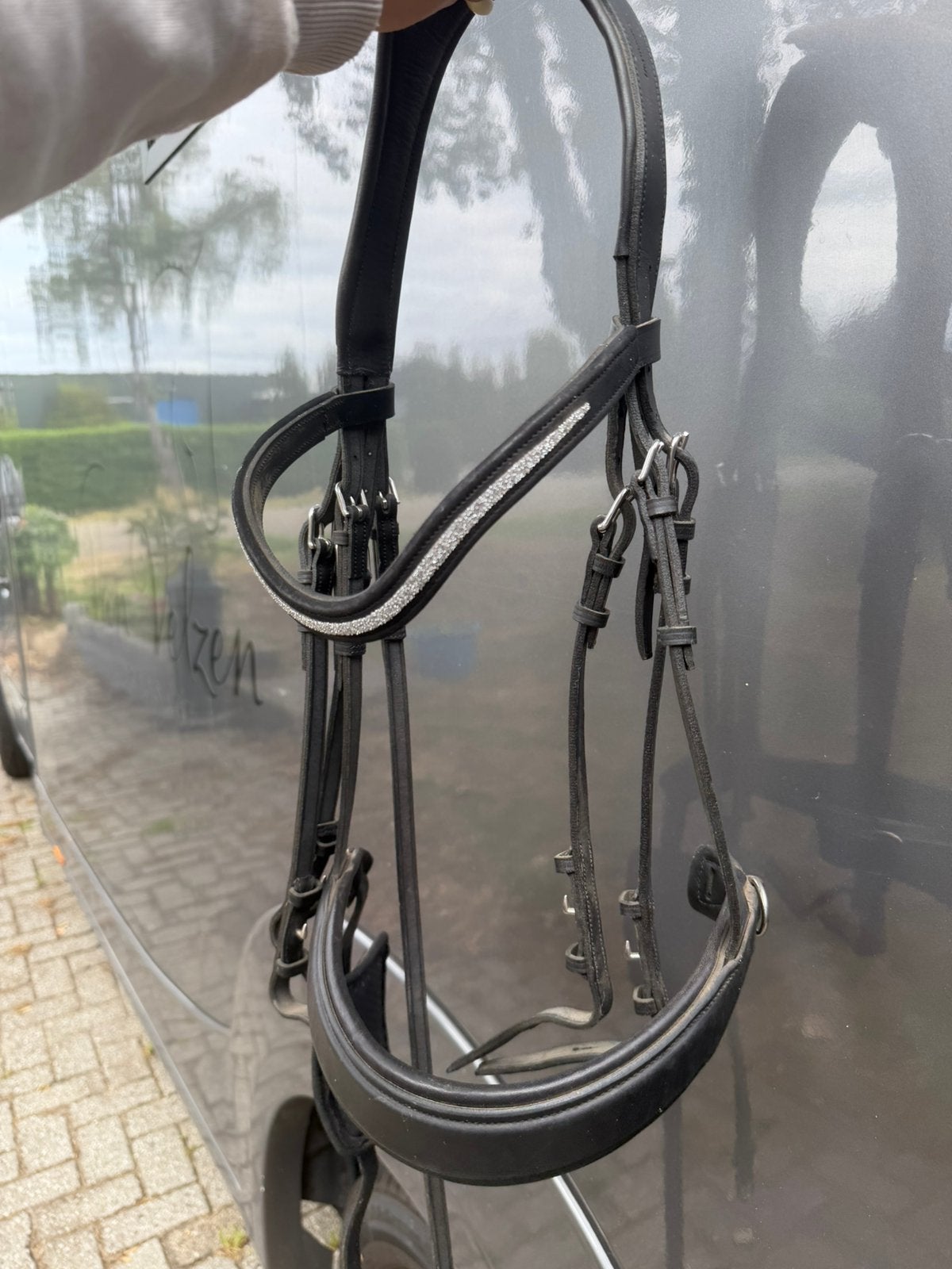 Devoucoux stang en trens hoofdstel, Dieren en Toebehoren, Paarden en Pony's | Hoofdstellen en Tuigage, Ophalen of Verzenden, Zo goed als nieuw