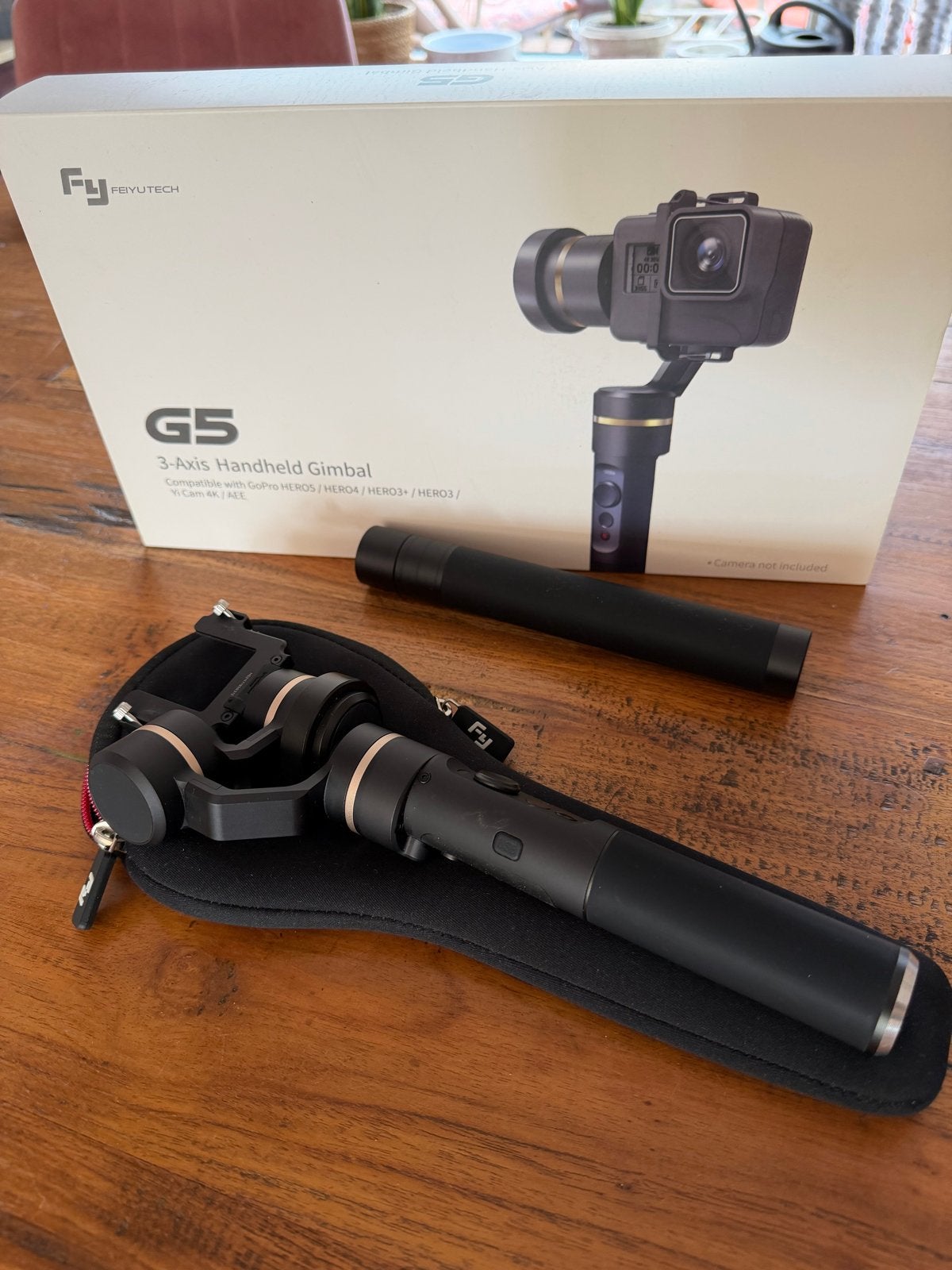 FeiyuTech G5 GoPro gimbal + telescoopstok + doos, Overige merken, Gimbal, Ophalen, Zo goed als nieuw
