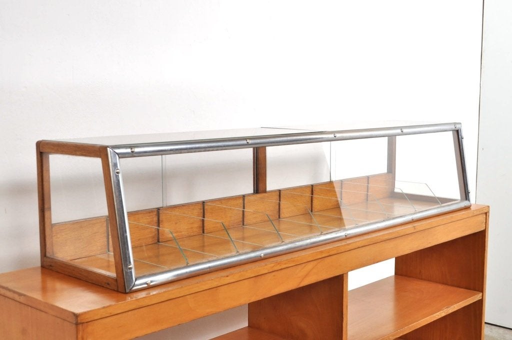 Antieke eiken winkelvitrine Minks bakkersvitrine jaren 20, Antiek en Kunst, Ophalen of Verzenden