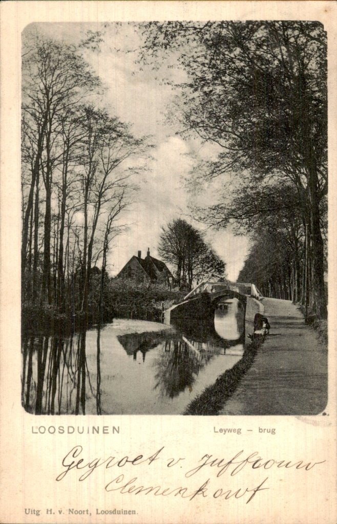 Loosduinen - Brug - Leyweg, Verzamelen, Ophalen of Verzenden, Voor 1920, Gelopen, Zuid-Holland