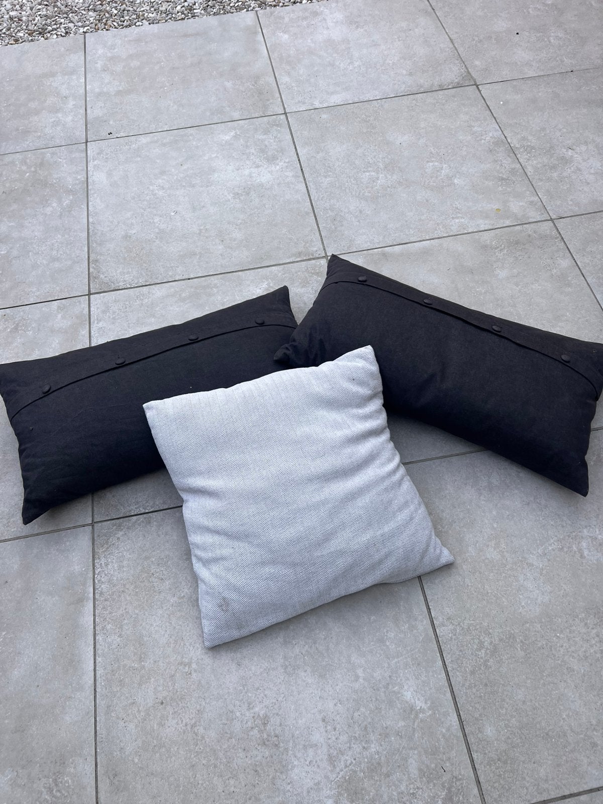 3 kussens, Huis en Inrichting, Woonaccessoires | Kussens, Ophalen, Zo goed als nieuw, Vierkant