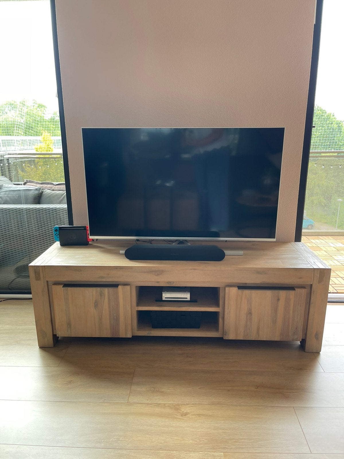 Eikenhouten televisiemeubel, Ophalen, Minder dan 50 cm, 75 cm of meer, Eikenhout