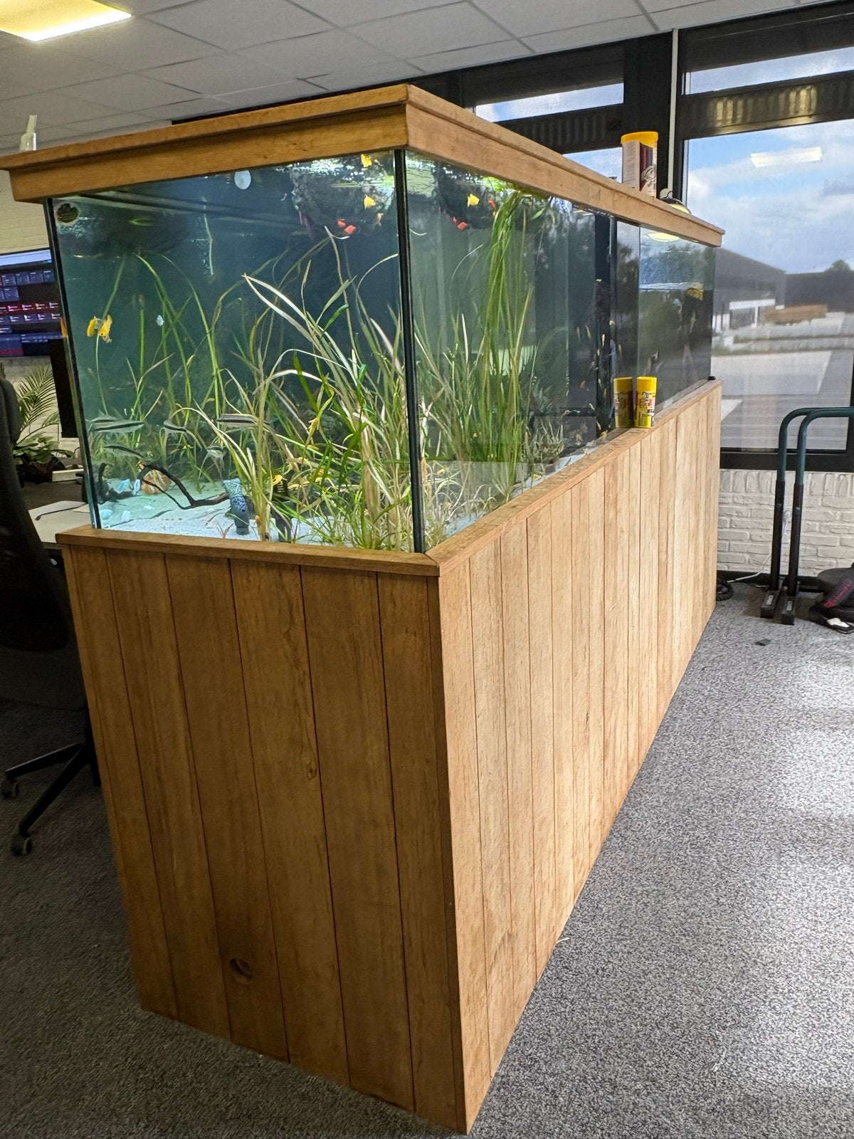 XXL aquarium met onderstel maatwerk 2 bakken, compleet, Ophalen, Inclusief toebehoren, Gebruikt, Leeg aquarium