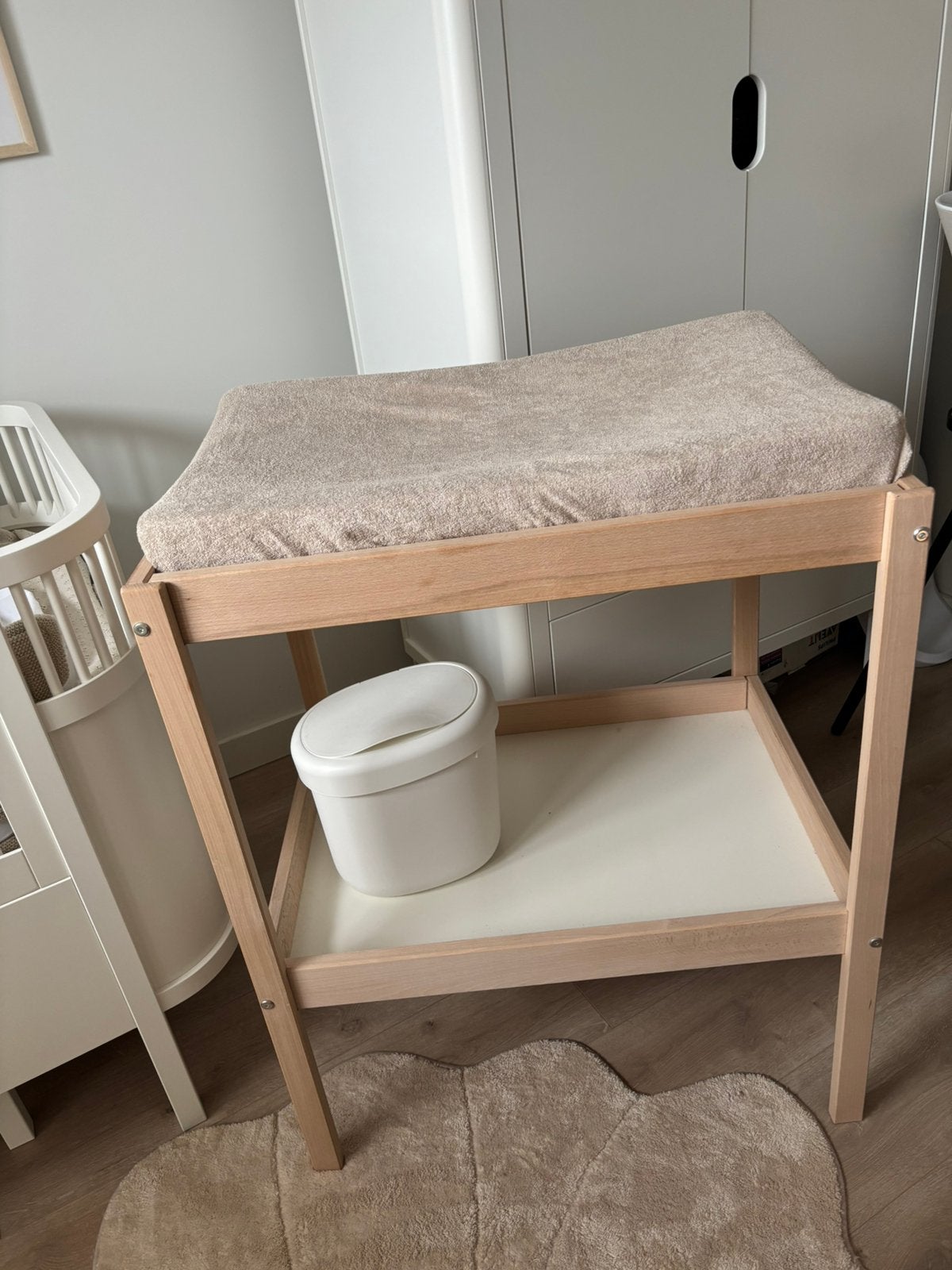 SNIGLAR Commode, beuken/wit, 53x72x87 cm, Minder dan 75 cm, 50 tot 70 cm, Zo goed als nieuw, Ophalen