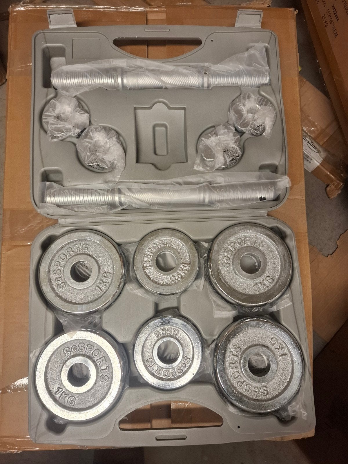 ScSPORTS 15 kg Dumbbell Set - Nieuw in Koffer, Ophalen of Verzenden, Nieuw, Armen, Halterset