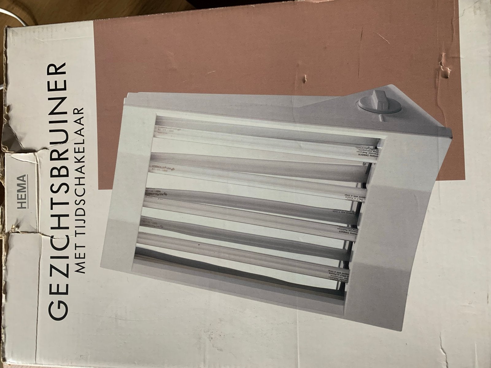 Retro HEMA Gezichtsbruiner met Tijdschakelaar, Ophalen of Verzenden, Gebruikt, Gezichtsbruiner, Minder dan 10 lampen