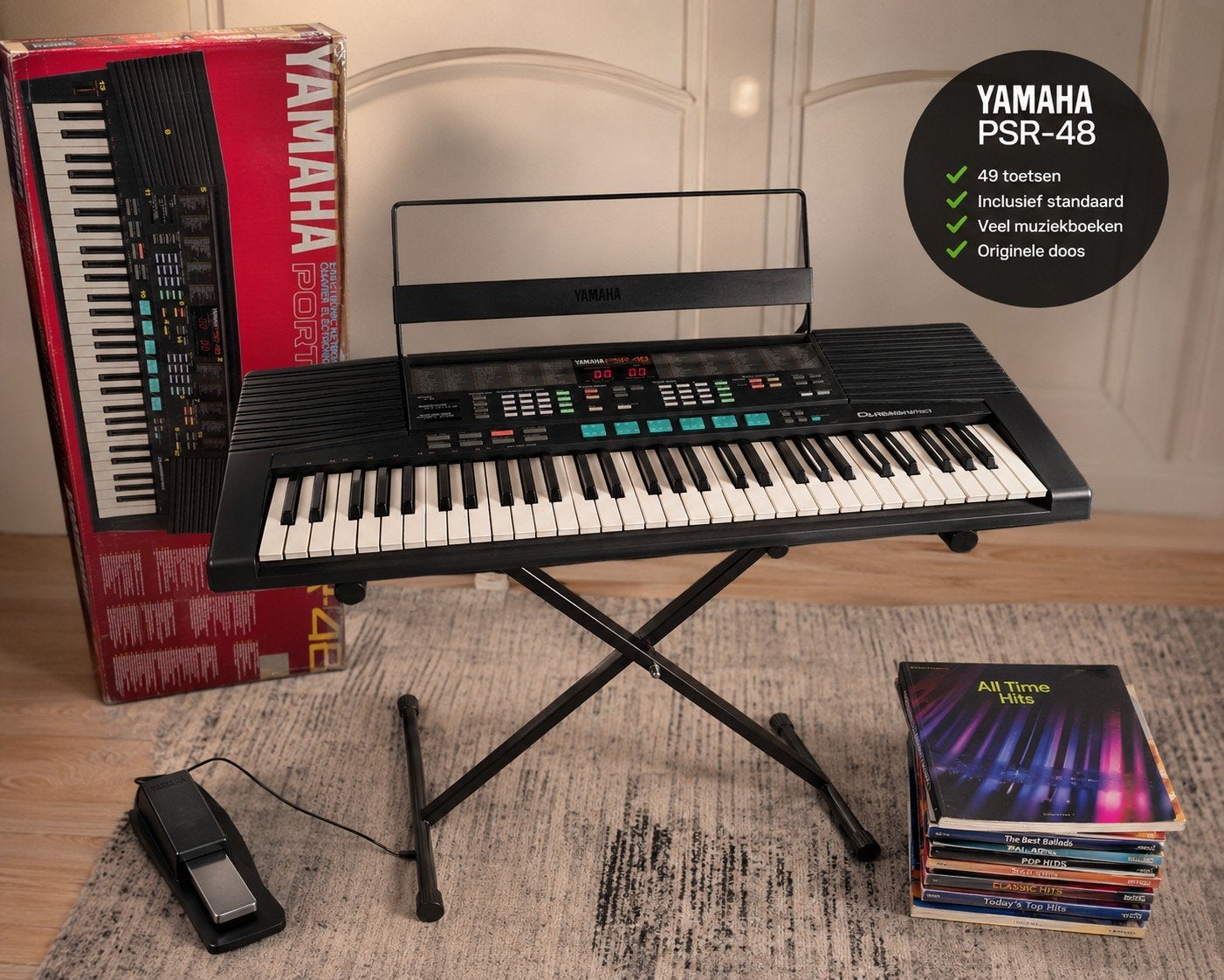 Yamaha Portatone PSR-48 Keyboard + standaard+boeken, Muziek en Instrumenten, Keyboards, Ophalen of Verzenden
